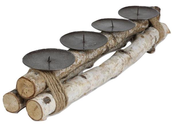 Kerzenhalter Advent aus Birkenholz 45 cm für 4 Kerzen